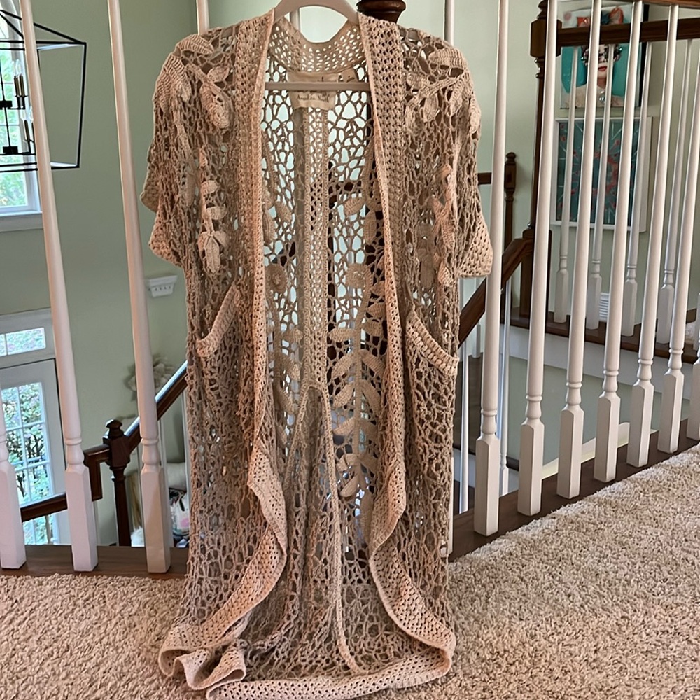 Anthropologie Angels of the North Kimono Type Knit Short Sleeved Cardigan